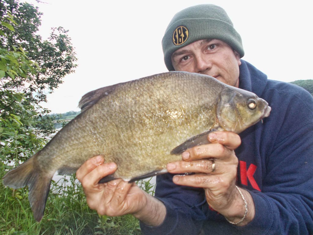 A bream caught on corn shaped poppers