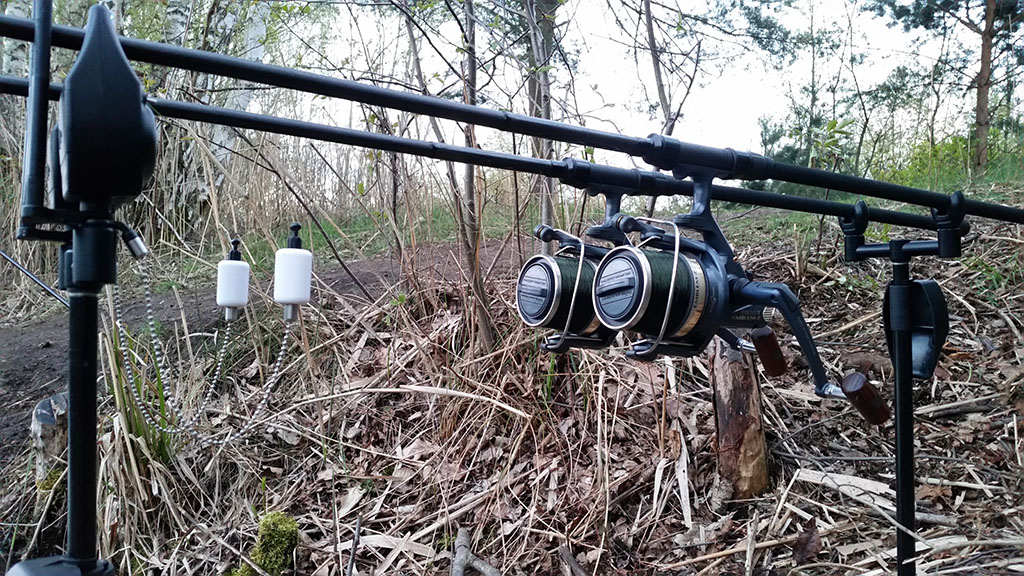 Set Up für das Angeln am kleinen See