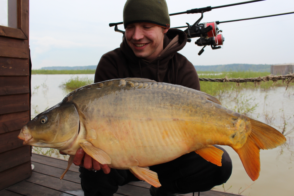 George mit seinem ersten Fisch der Session