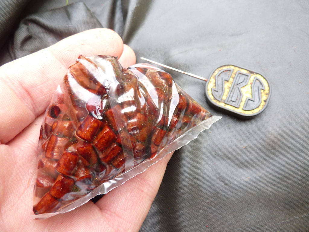 PVA bag with pellets, boilies and dip